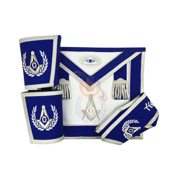 Masonic Blue Lodge Master Mason Apron Set Apron,Collar gauntlets (Cuffs) - kitchcutlery
 - 1